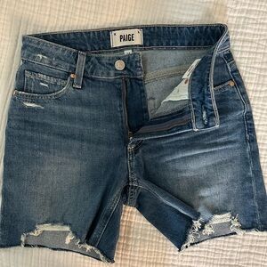 PAIGE Blue Denim Longline Shorts